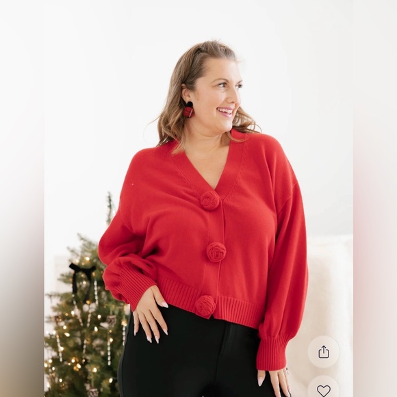 Smash + Tess Rosette Cardigan in Blushing Pink - Picture 9 of 10